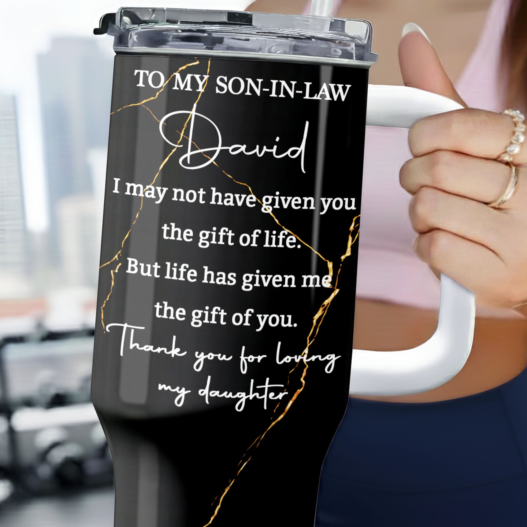 Personalized 40oz Tumbler Custom Name Gift for Son-in-Law