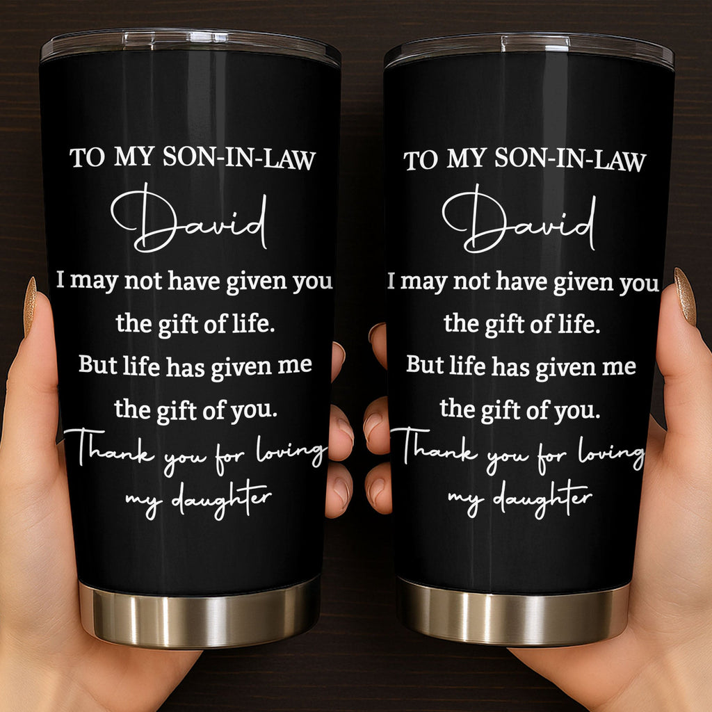 Personalized Stainless Steel Tumbler Custom Drink Gift for Son-in-Law