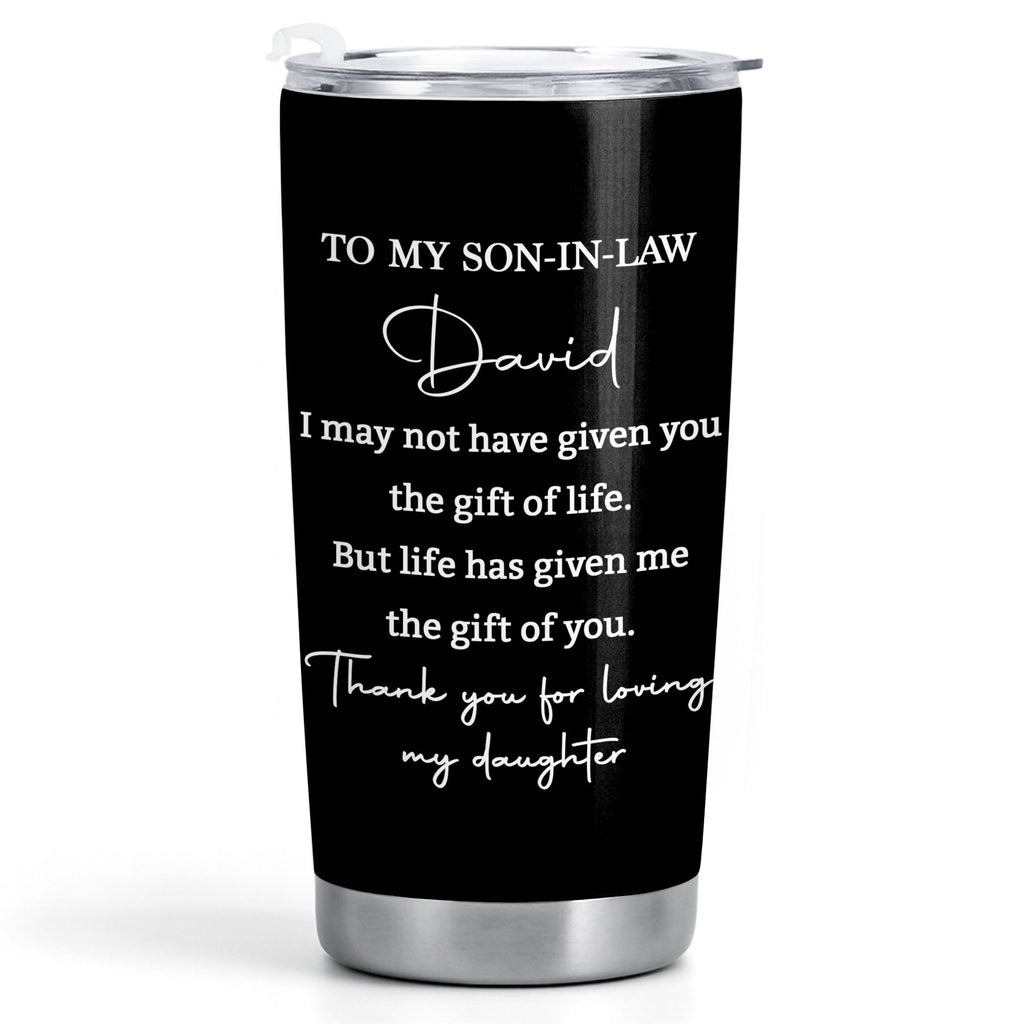 Personalized Stainless Steel Tumbler Custom Drink Gift for Son-in-Law