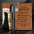 Personalized Walnut Card Holder Custom Engraved Gift for Son-in-Law Wooden Card Holder GradoCreations