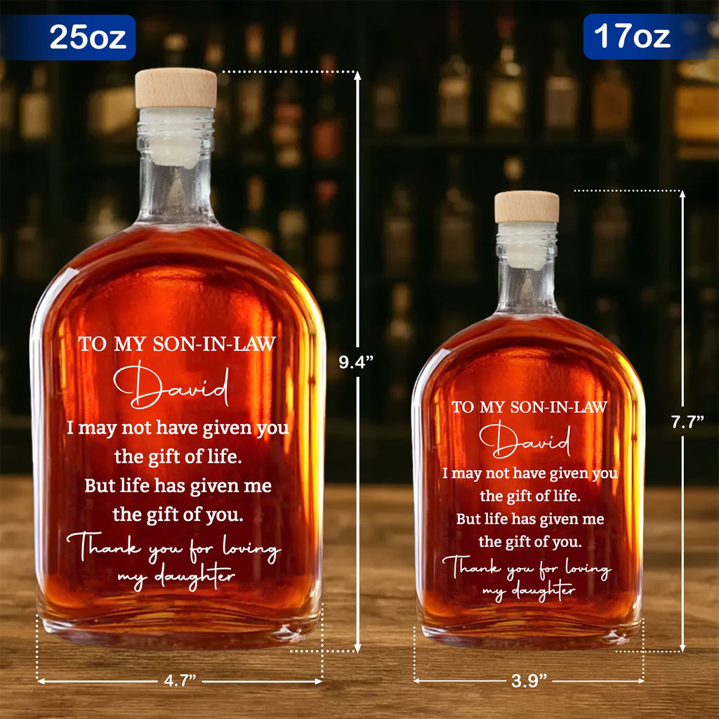 Personalized Whiskey Bottle Custom Script Gift for Son-in-Law Whiskey Bottle GradoCreations