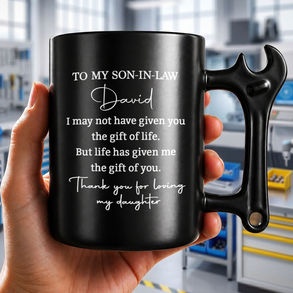 Personalized Wrench Handle Coffee Mug Custom Gift for Son-in-Law Wrench Handle Mug GradoCreations