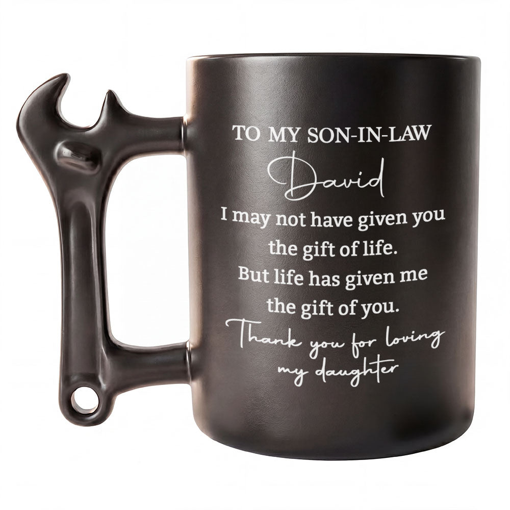 Personalized Wrench Handle Coffee Mug Custom Gift for Son-in-Law Wrench Handle Mug GradoCreations