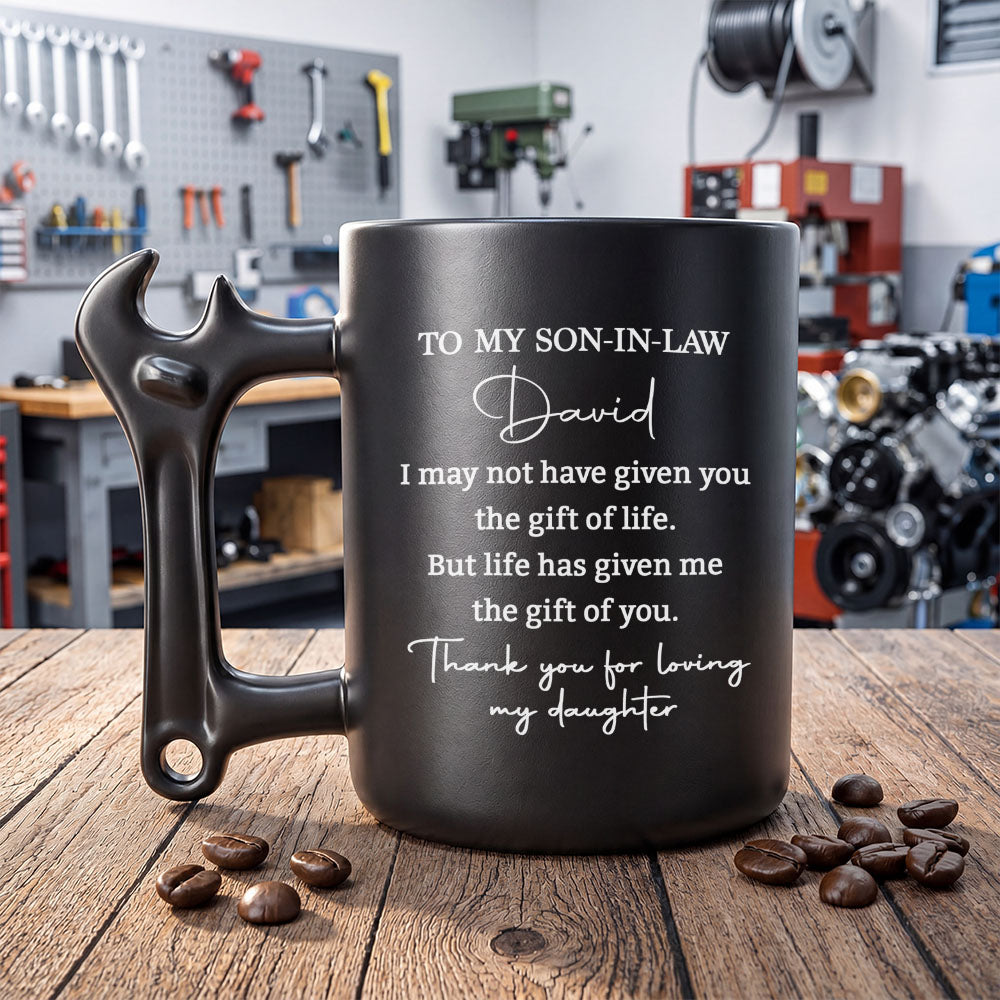Personalized Wrench Handle Coffee Mug Custom Gift for Son-in-Law Wrench Handle Mug GradoCreations