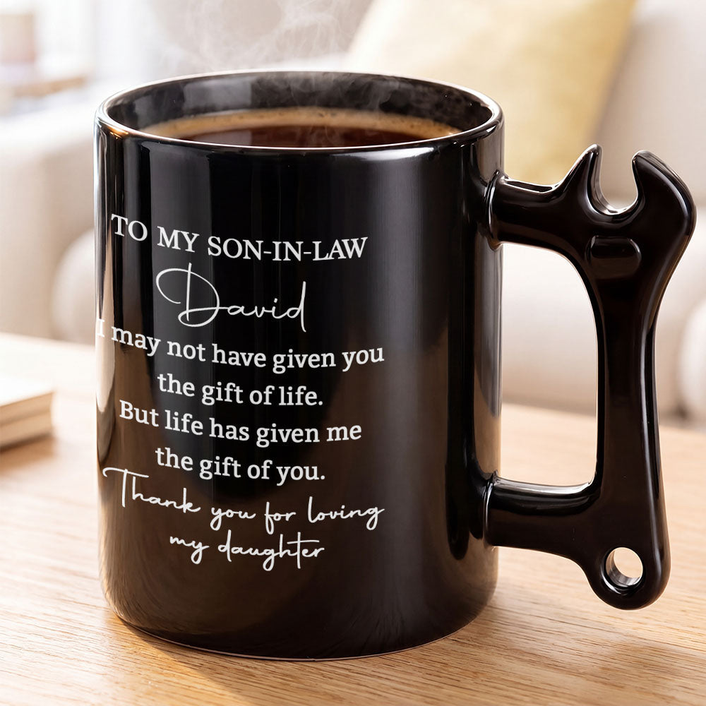 Personalized Wrench Handle Coffee Mug Custom Gift for Son-in-Law Wrench Handle Mug GradoCreations