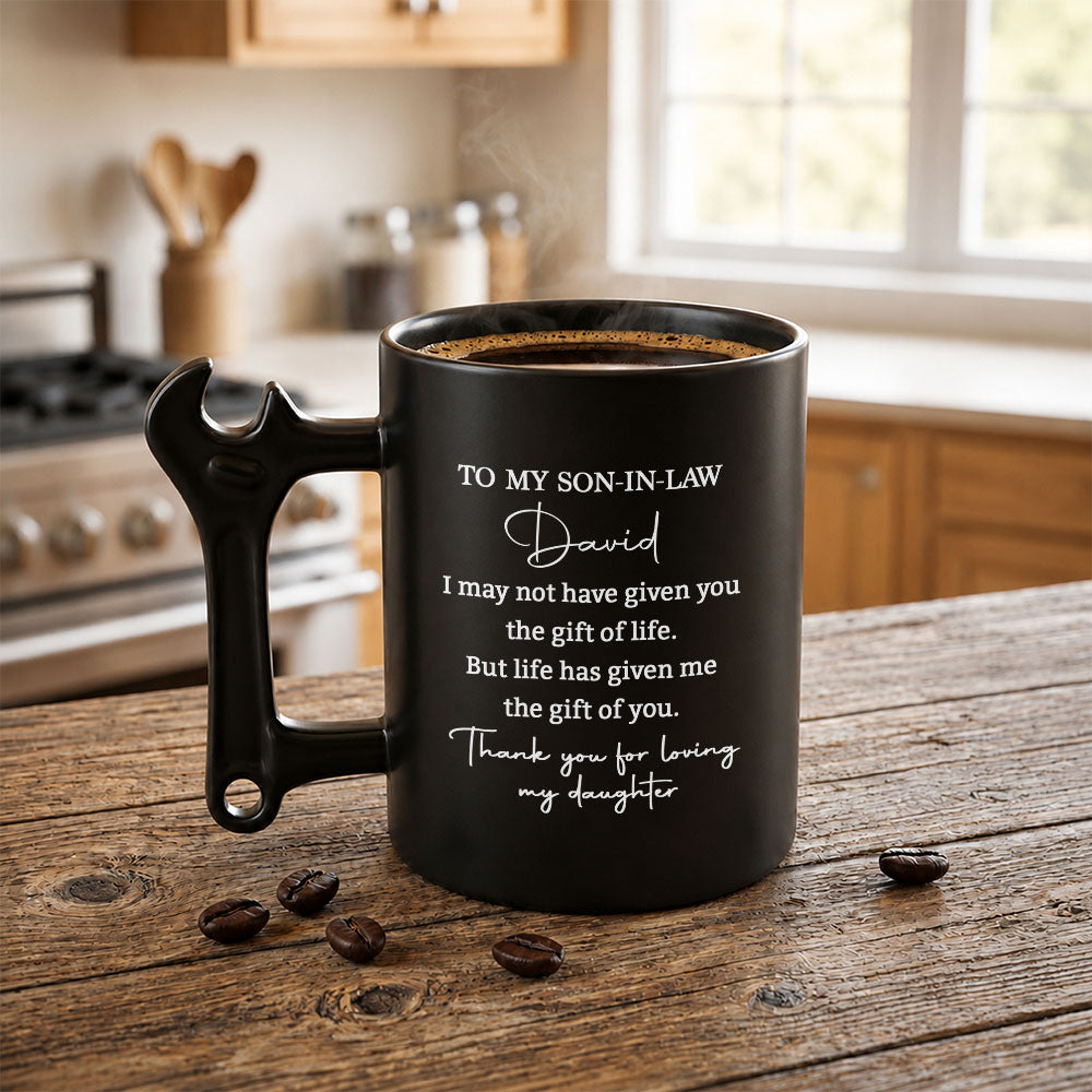 Personalized Wrench Handle Coffee Mug Custom Gift for Son-in-Law Wrench Handle Mug GradoCreations