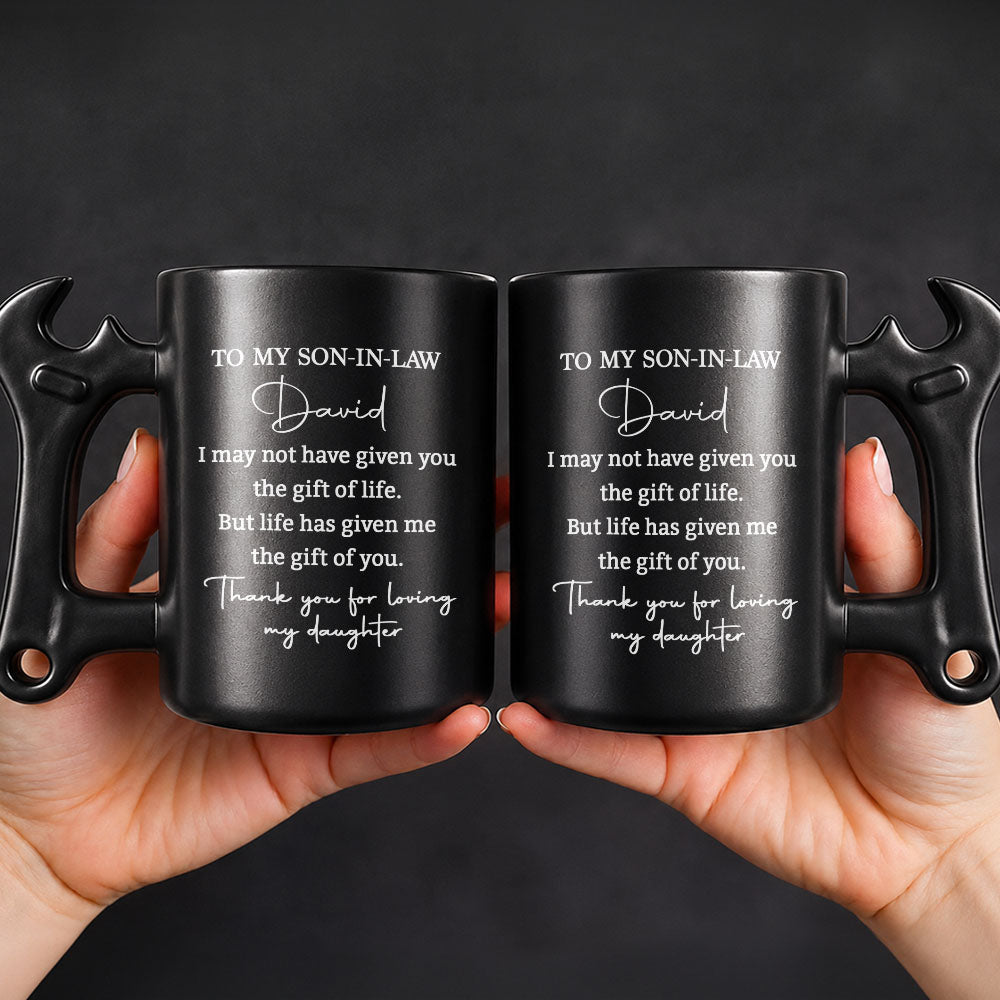 Personalized Wrench Handle Coffee Mug Custom Gift for Son-in-Law Wrench Handle Mug GradoCreations