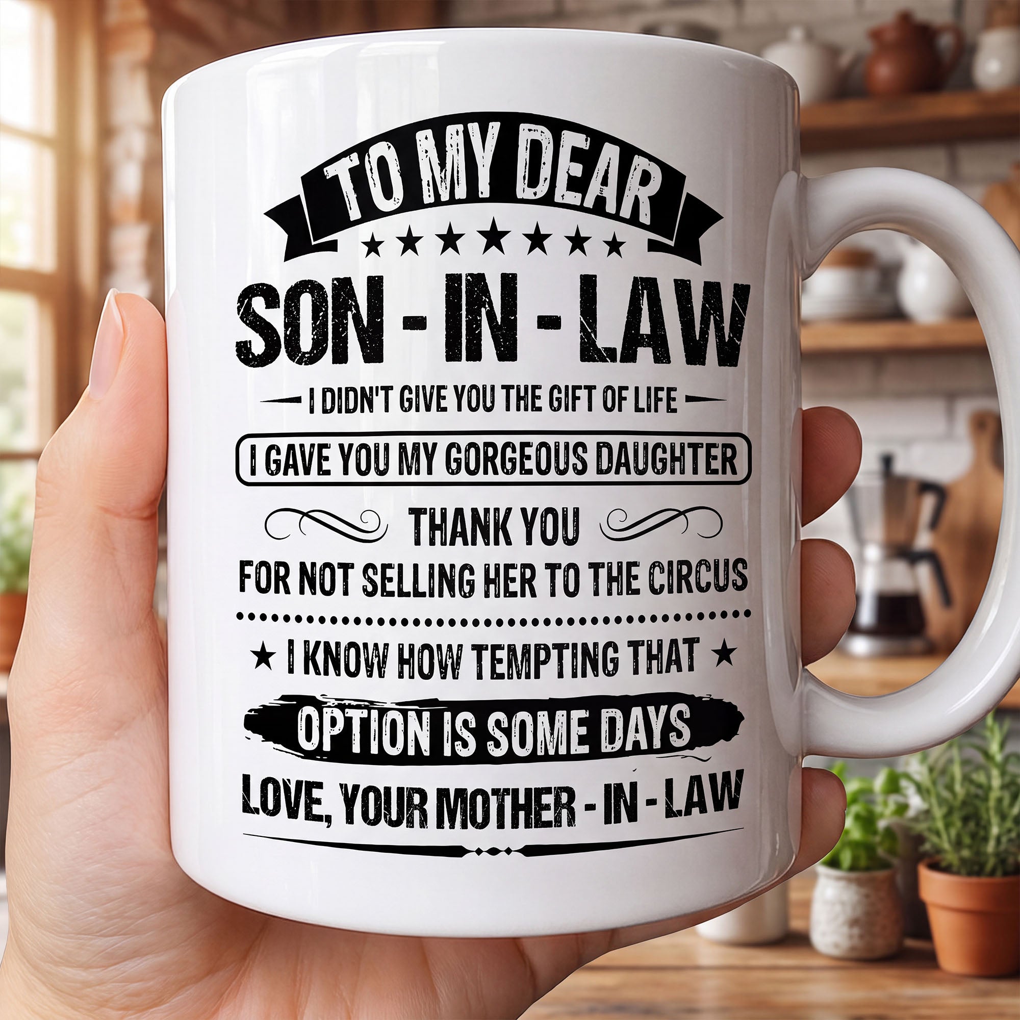 Personalized Coffee Mug for Son-in-Law Unique Gift Idea Edge-to-edge Mug GradoCreations
