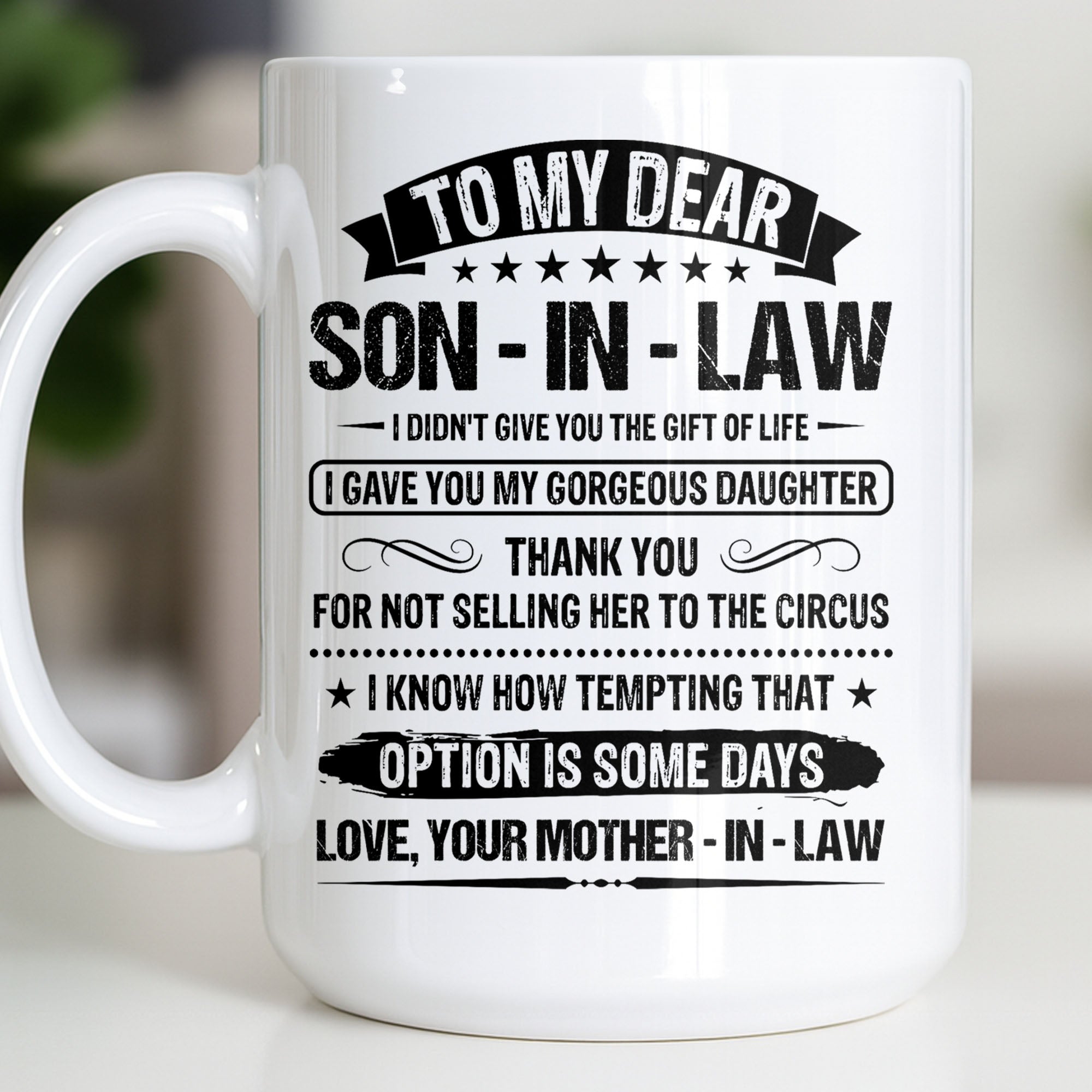 Personalized Coffee Mug for Son-in-Law Unique Gift Idea Edge-to-edge Mug GradoCreations