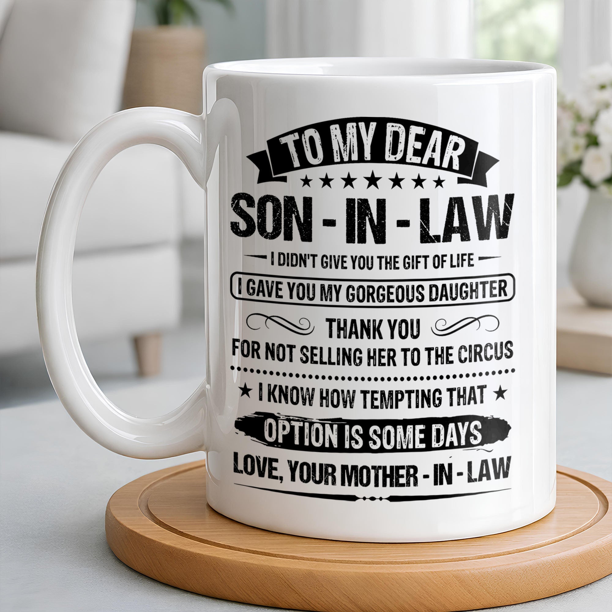 Personalized Coffee Mug for Son-in-Law Unique Gift Idea Edge-to-edge Mug GradoCreations