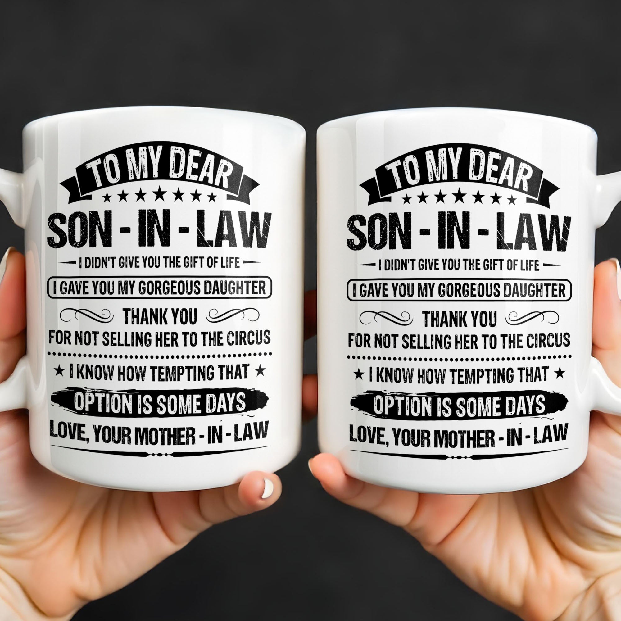 Personalized Coffee Mug for Son-in-Law Unique Gift Idea Edge-to-edge Mug GradoCreations