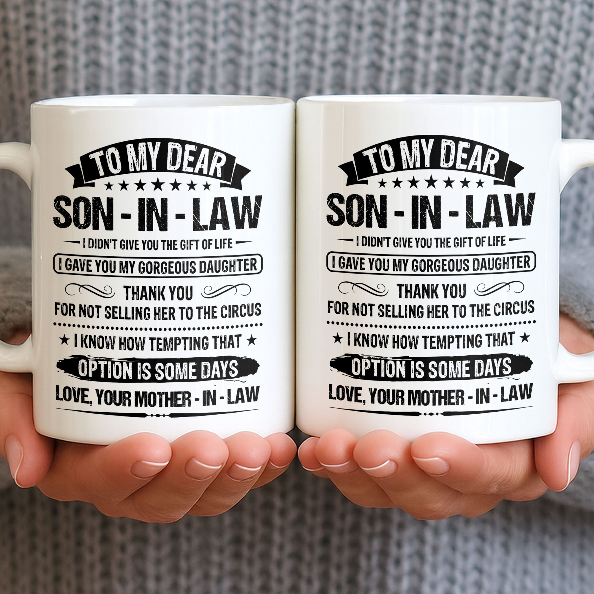 Personalized Coffee Mug for Son-in-Law Unique Gift Idea Edge-to-edge Mug GradoCreations