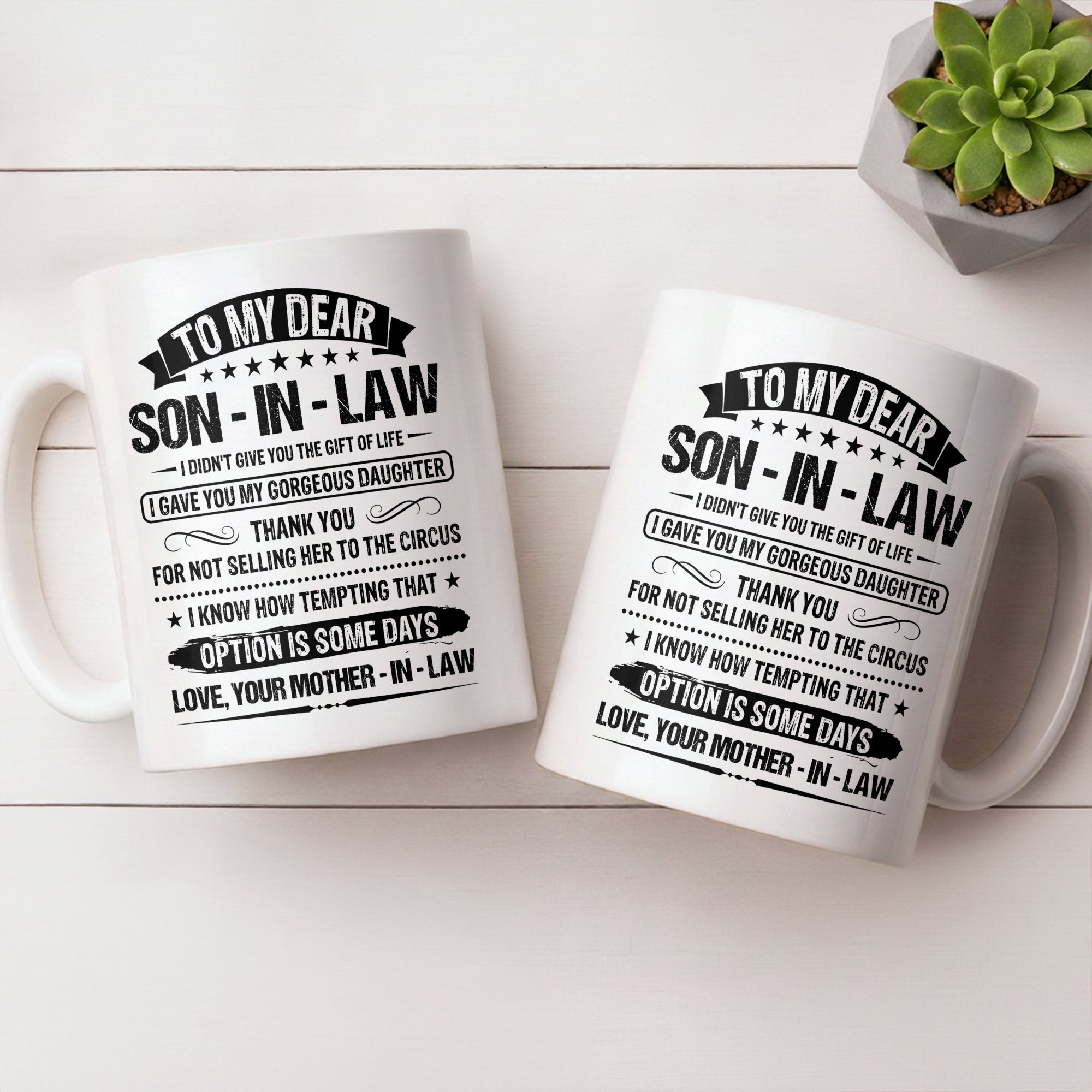 Personalized Coffee Mug for Son-in-Law Unique Gift Idea Edge-to-edge Mug GradoCreations