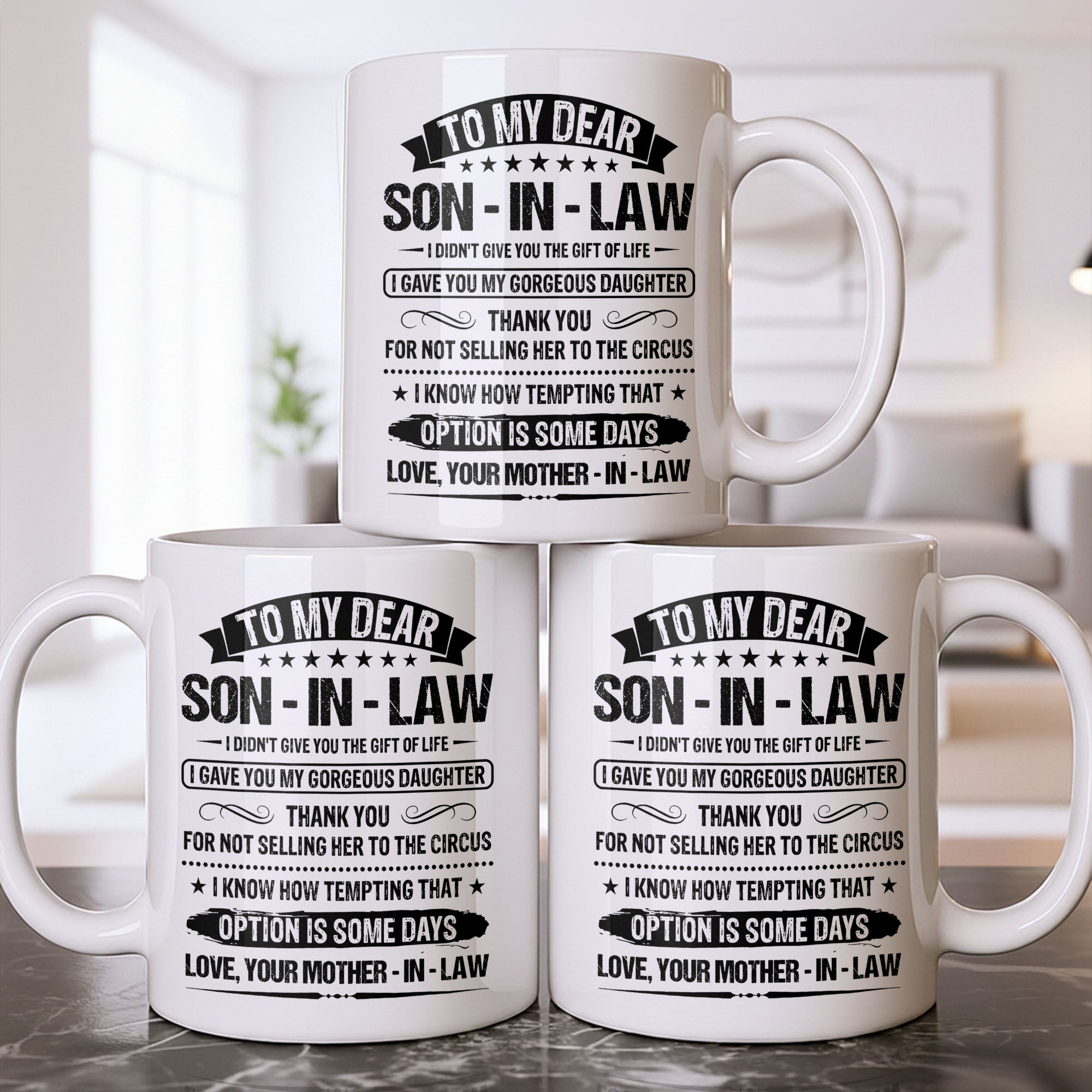 Personalized Coffee Mug for Son-in-Law Unique Gift Idea Edge-to-edge Mug GradoCreations