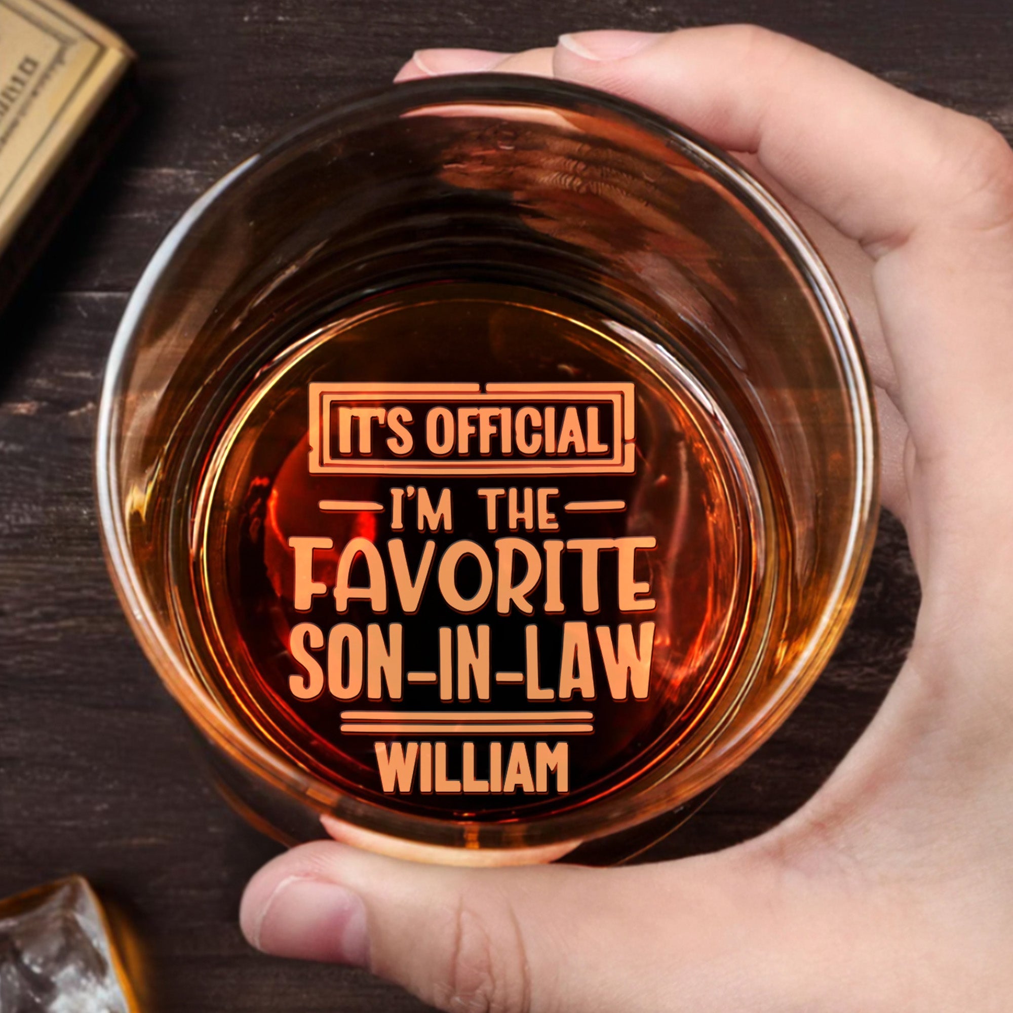 Personalized Engraved Whiskey Glass Custom Gift for Son-in-Law Whiskey Glass GradoCreations