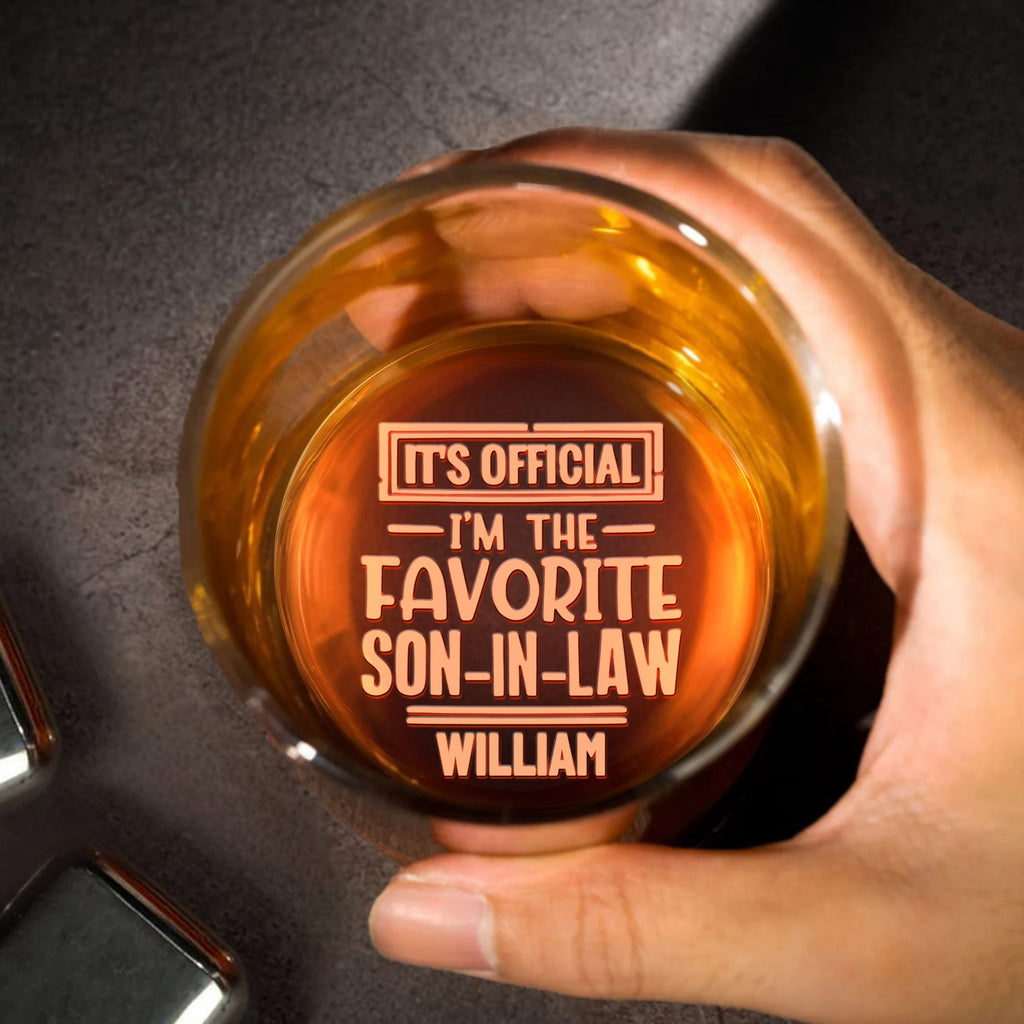 Personalized Engraved Whiskey Glass Custom Gift for Son-in-Law Whiskey Glass GradoCreations