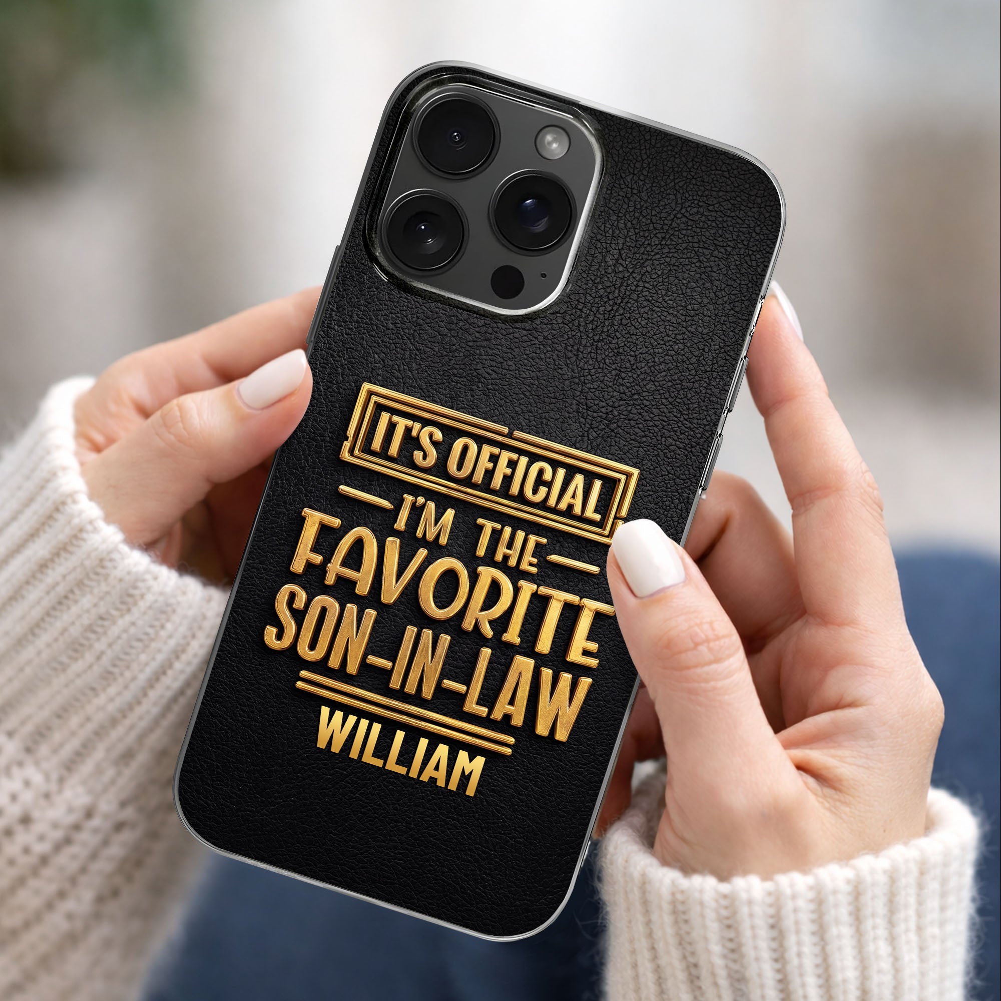 Personalized Clear Phone Case Custom Name Gift for Son-in-Law Clear Phone Case GradoCreations