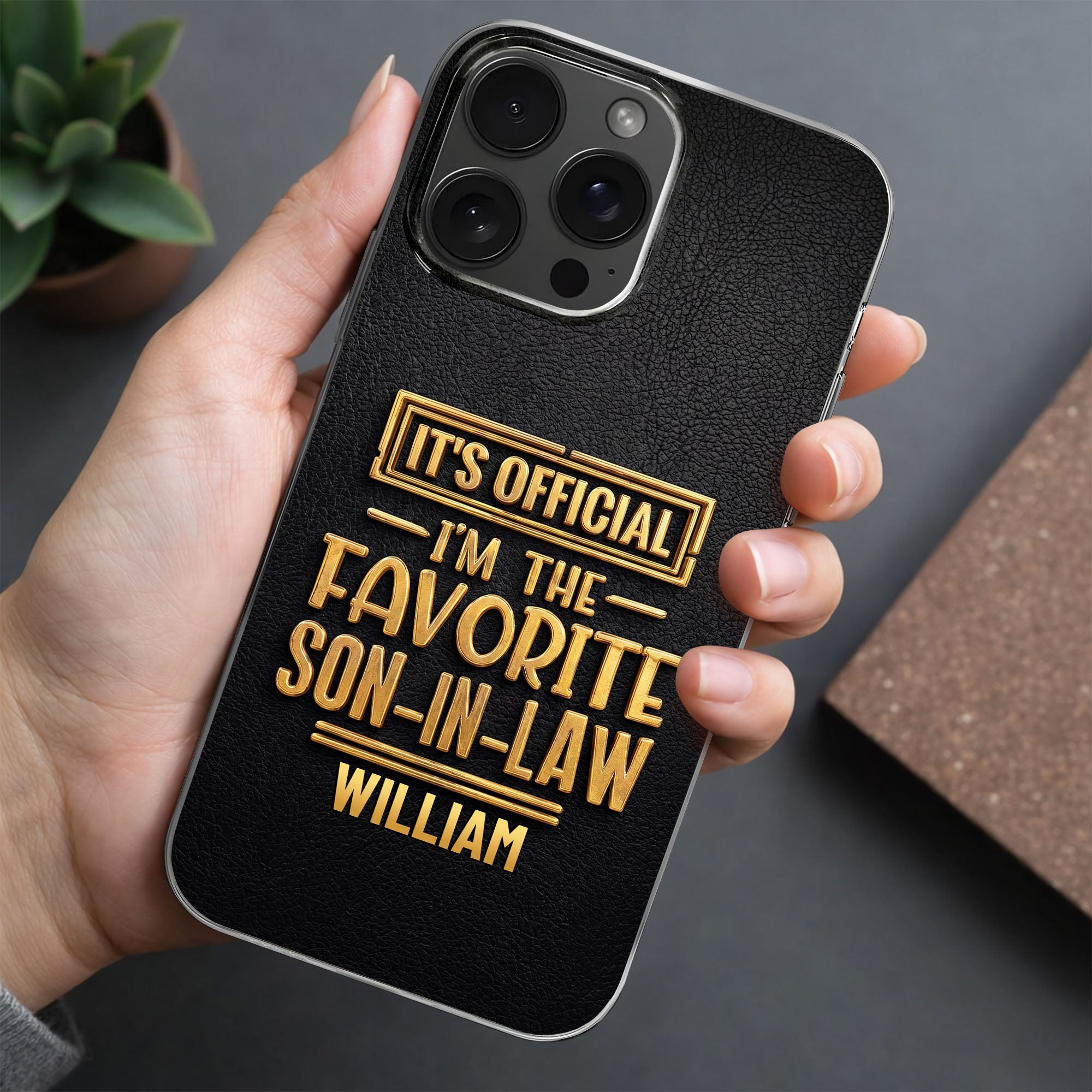 Personalized Clear Phone Case Custom Name Gift for Son-in-Law Clear Phone Case GradoCreations