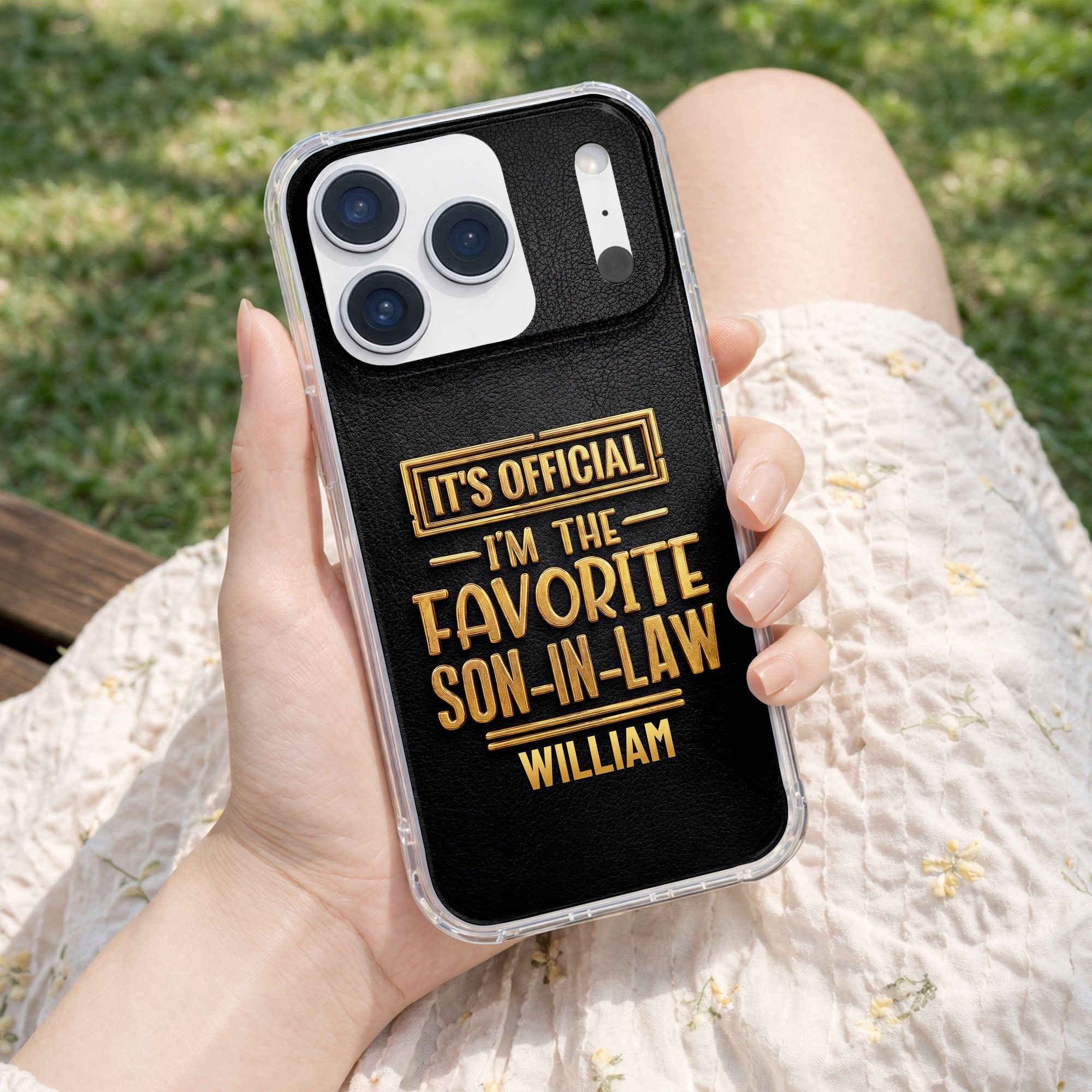 Personalized Clear Phone Case Custom Name Gift for Son-in-Law Clear Phone Case GradoCreations