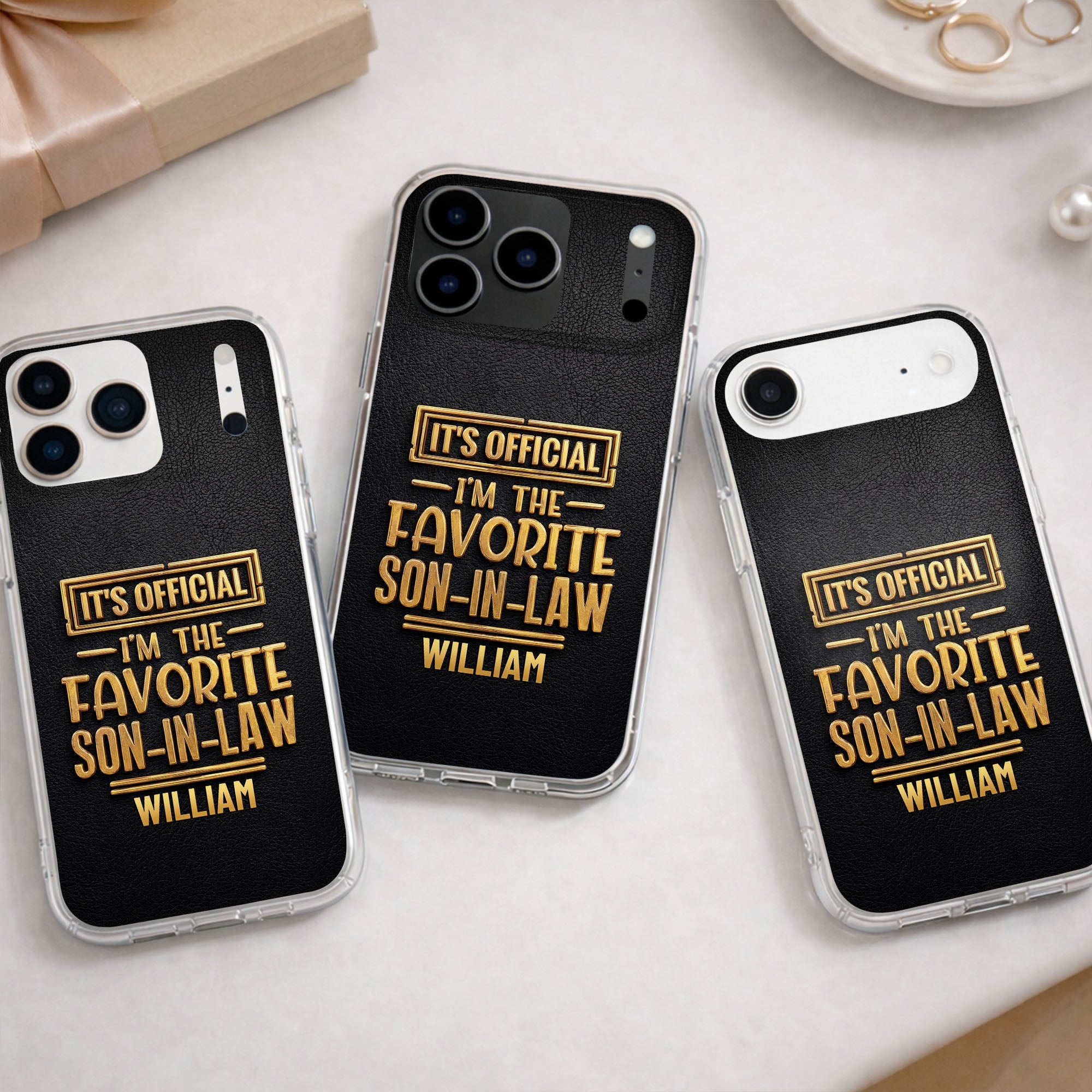 Personalized Clear Phone Case Custom Name Gift for Son-in-Law Clear Phone Case GradoCreations