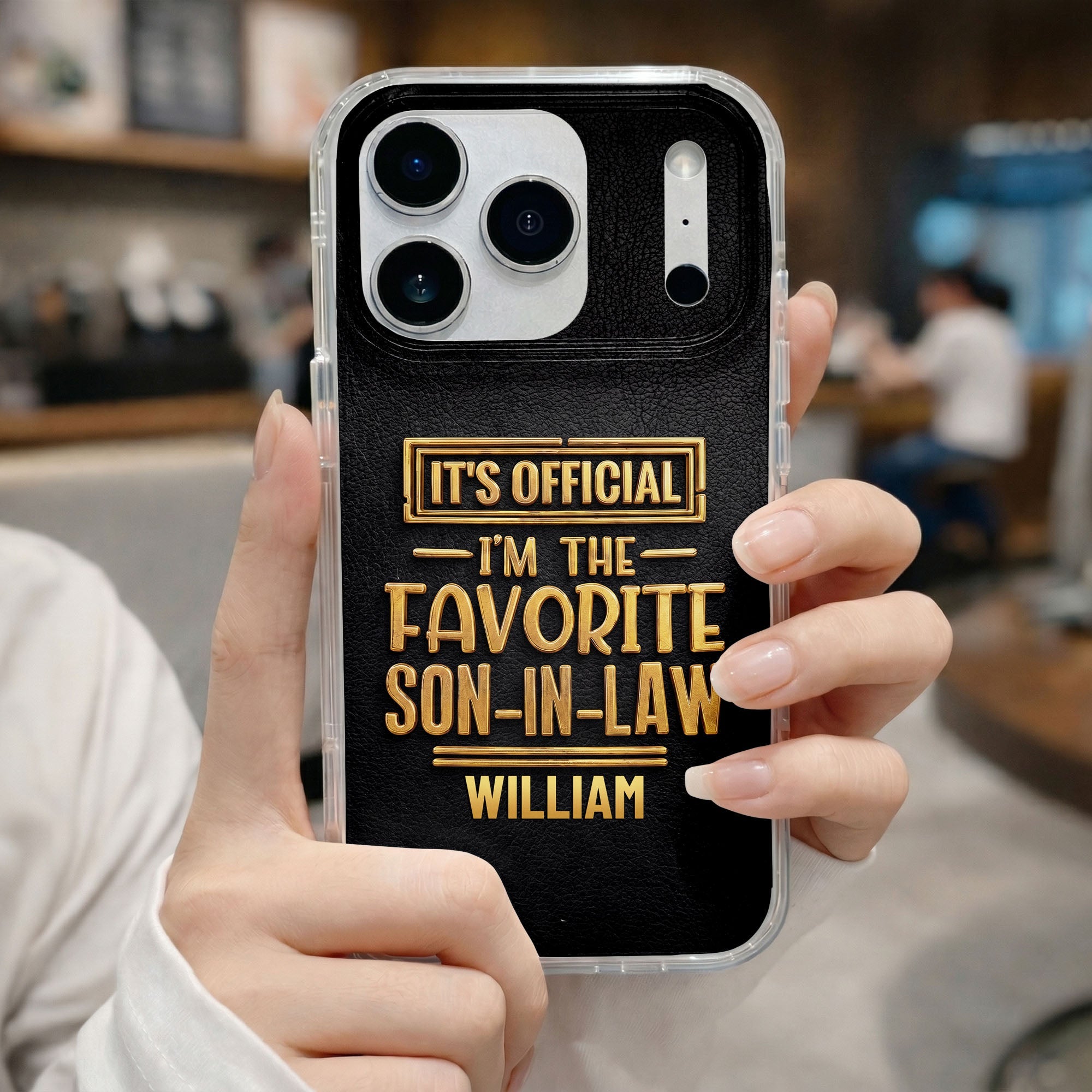 Personalized Clear Phone Case Custom Name Gift for Son-in-Law Clear Phone Case GradoCreations