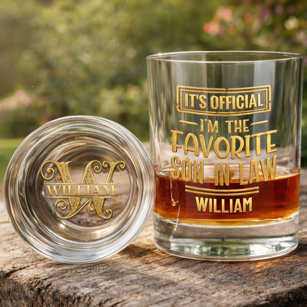 Personalized Whiskey Glass Custom Name Gift for Son-in-Law Whiskey Glass GradoCreations