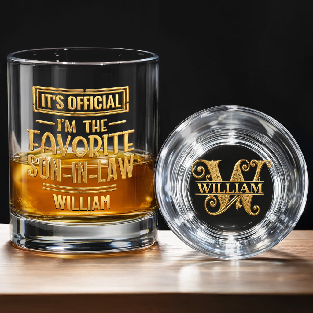 Personalized Whiskey Glass Custom Name Gift for Son-in-Law Whiskey Glass GradoCreations