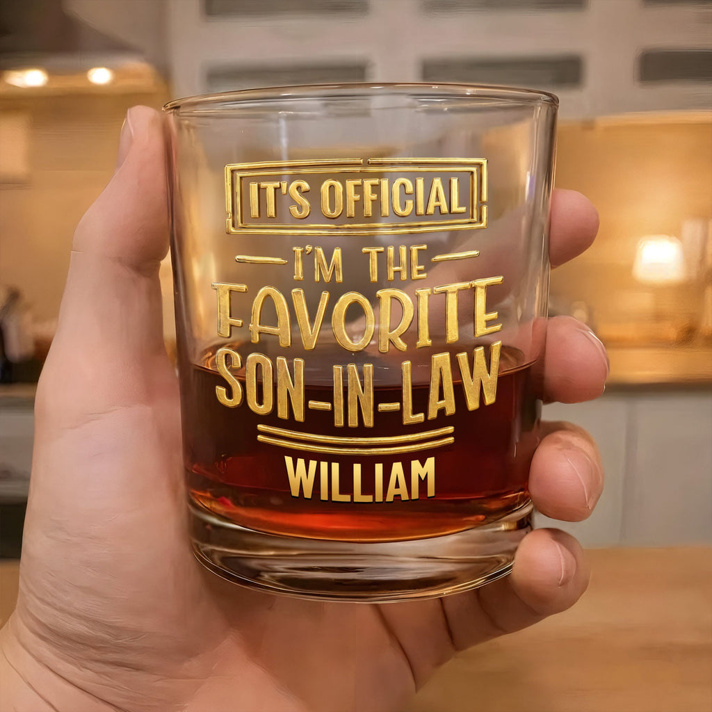 Personalized Whiskey Glass Custom Name Gift for Son-in-Law Whiskey Glass GradoCreations