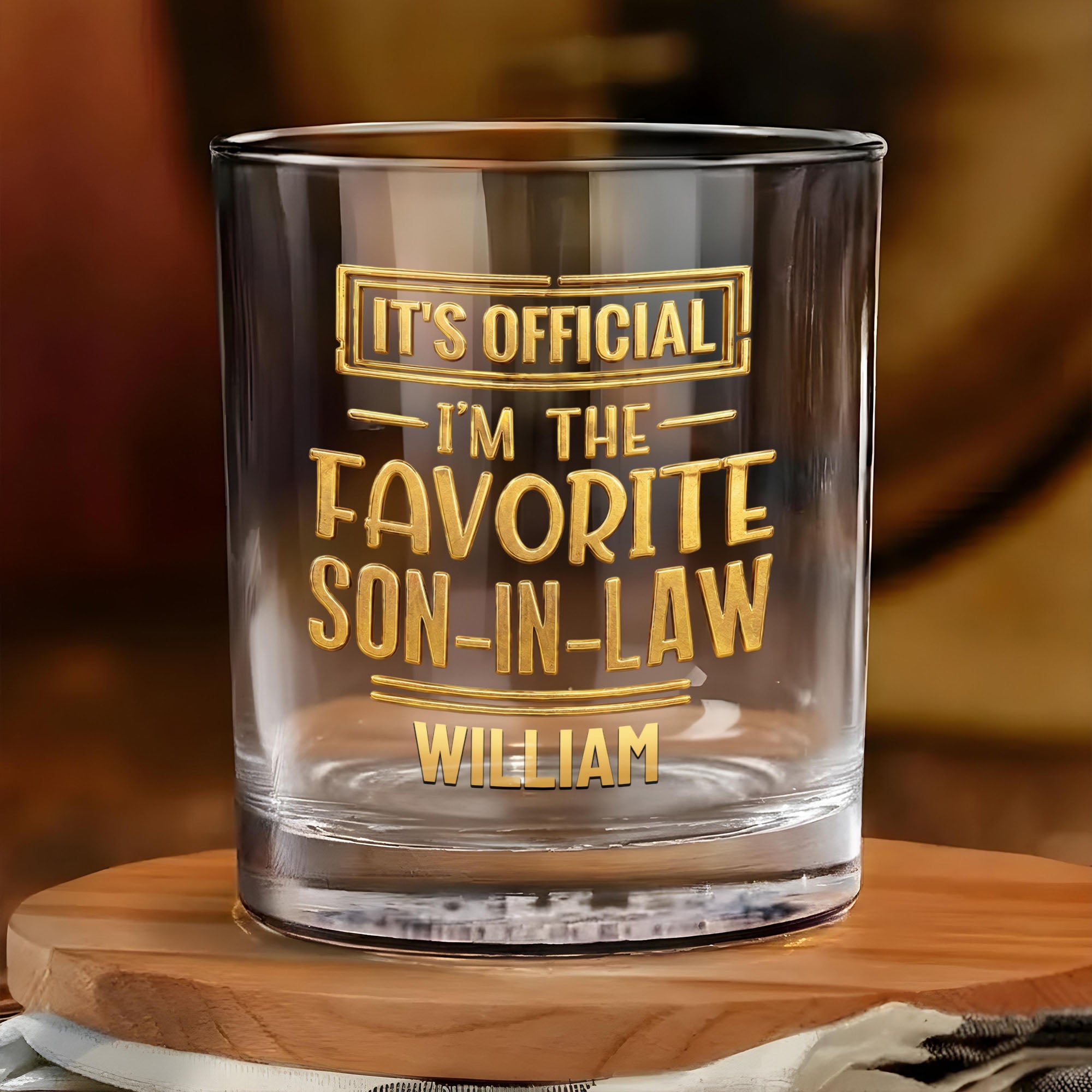 Personalized Whiskey Glass Custom Name Gift for Son-in-Law Whiskey Glass GradoCreations