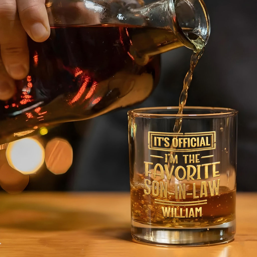 Personalized Whiskey Glass Custom Name Gift for Son-in-Law Whiskey Glass GradoCreations
