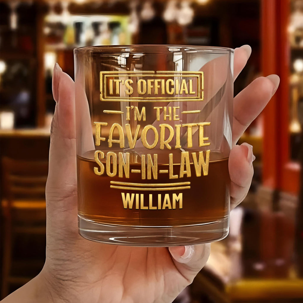 Personalized Whiskey Glass Custom Name Gift for Son-in-Law Whiskey Glass GradoCreations