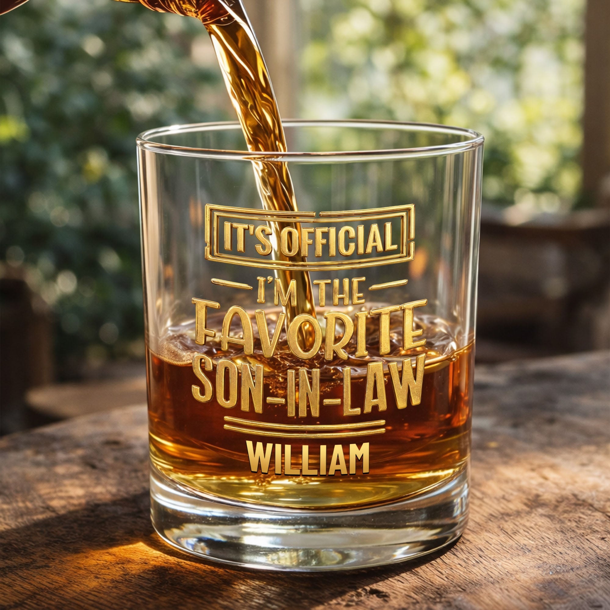 Personalized Whiskey Glass Custom Name Gift for Son-in-Law Whiskey Glass GradoCreations