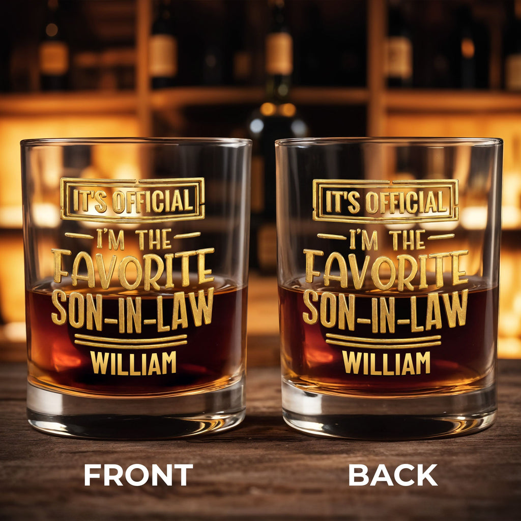 Personalized Whiskey Glass Custom Name Gift for Son-in-Law Whiskey Glass GradoCreations