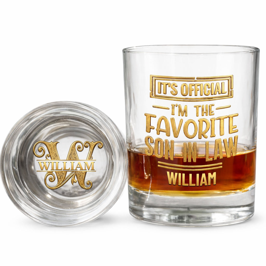 Personalized Whiskey Glass Custom Name Gift for Son-in-Law Whiskey Glass GradoCreations