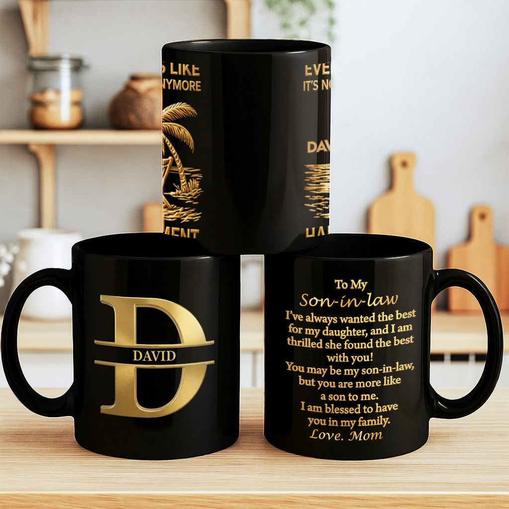 Personalized Black Mug Custom Name Gift for Son-in-Law