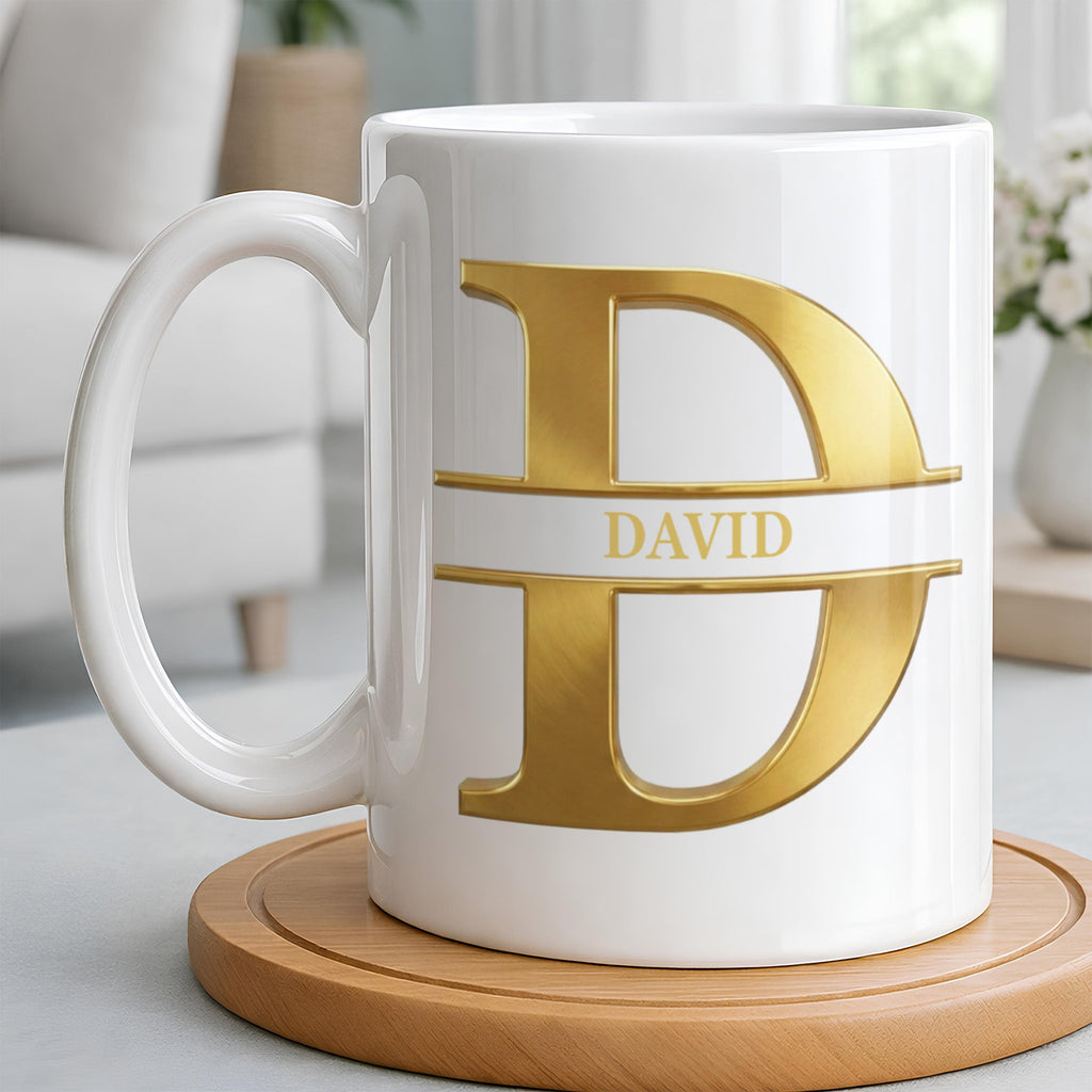 Personalized Gold Monogram Coffee Mug Gift for Son-in-Law Edge-to-edge Mug GradoCreations