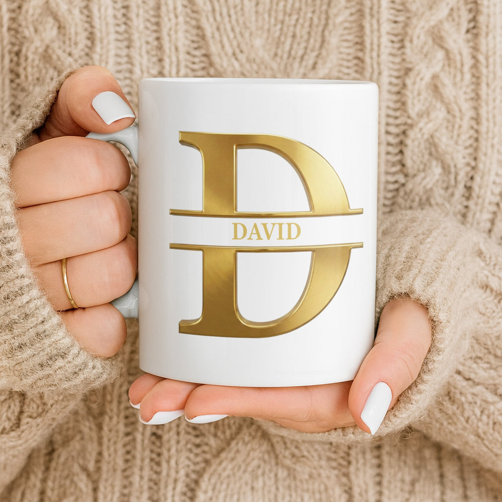 Personalized Gold Monogram Coffee Mug Gift for Son-in-Law Edge-to-edge Mug GradoCreations