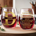 Personalized Stemless Wine Glass Custom Name Gift for Son-in-Law