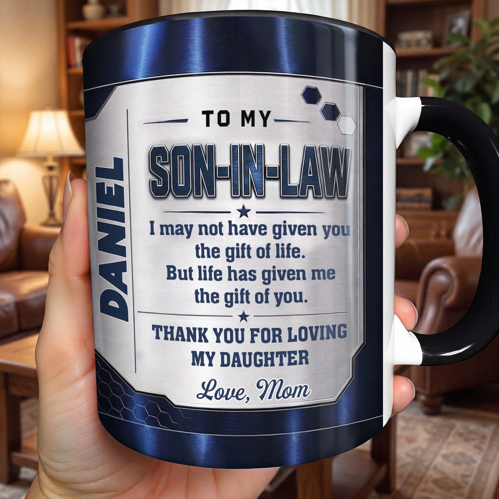 Personalized Accent Mug for Son-In-Law Custom Message Gift