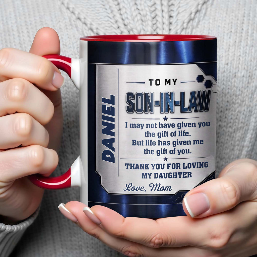 Personalized Accent Mug for Son-In-Law Custom Message Gift