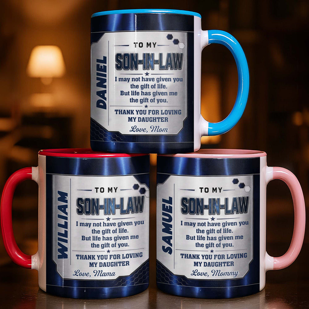 Personalized Accent Mug for Son-In-Law Custom Message Gift