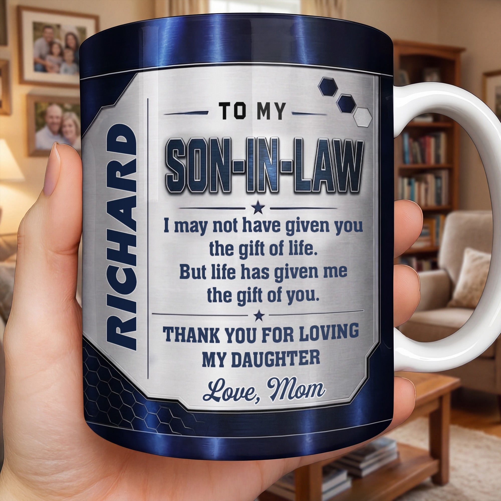 Personalized Coffee Mug for Son-in-Law Custom Gift Idea Edge-to-edge Mug GradoCreations