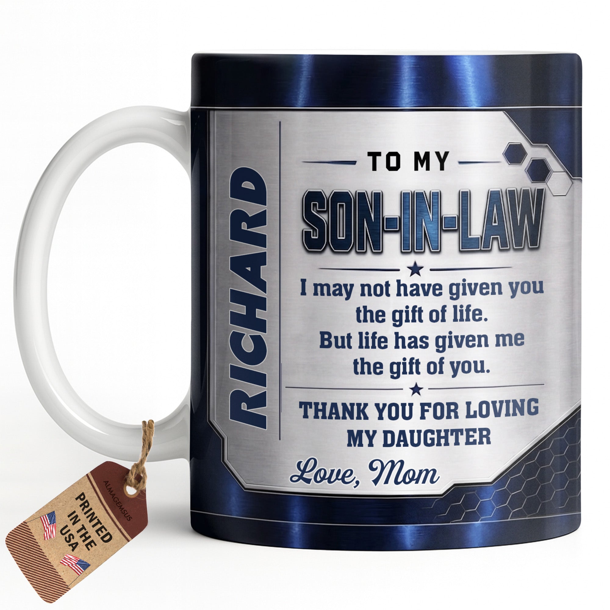 Personalized Coffee Mug for Son-in-Law Custom Gift Idea Edge-to-edge Mug GradoCreations