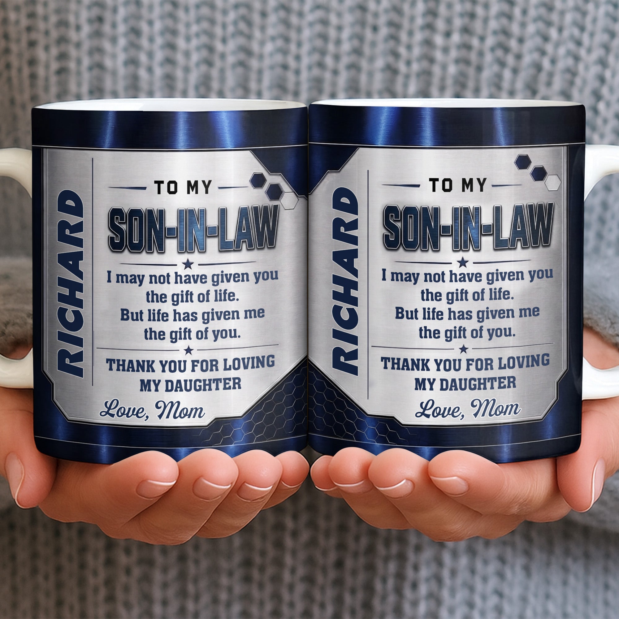 Personalized Coffee Mug for Son-in-Law Custom Gift Idea Edge-to-edge Mug GradoCreations