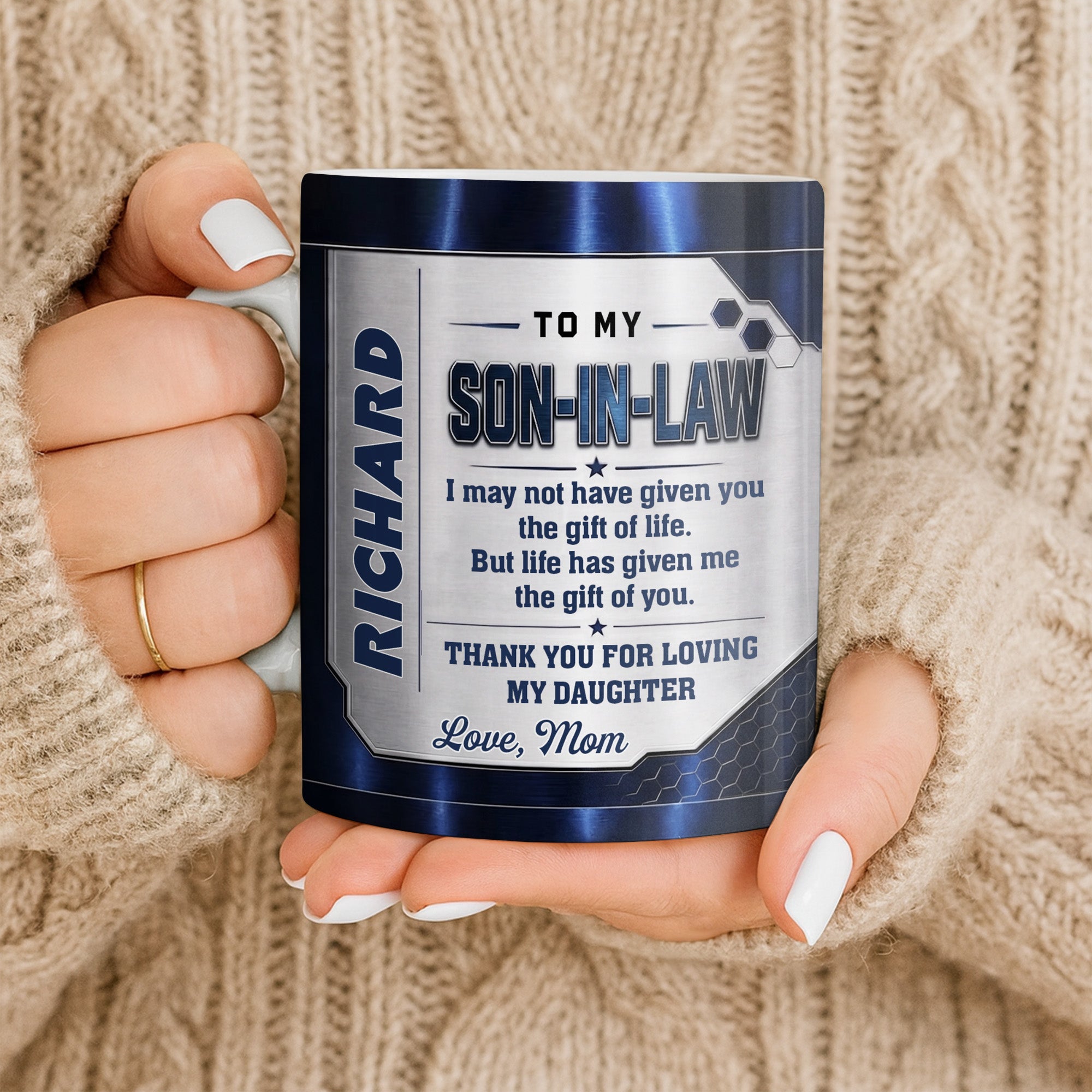 Personalized Coffee Mug for Son-in-Law Custom Gift Idea Edge-to-edge Mug GradoCreations