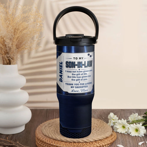 Personalized 30oz Tumbler Gift for Son-in-Law with Handle Tumbler With Handle GradoCreations