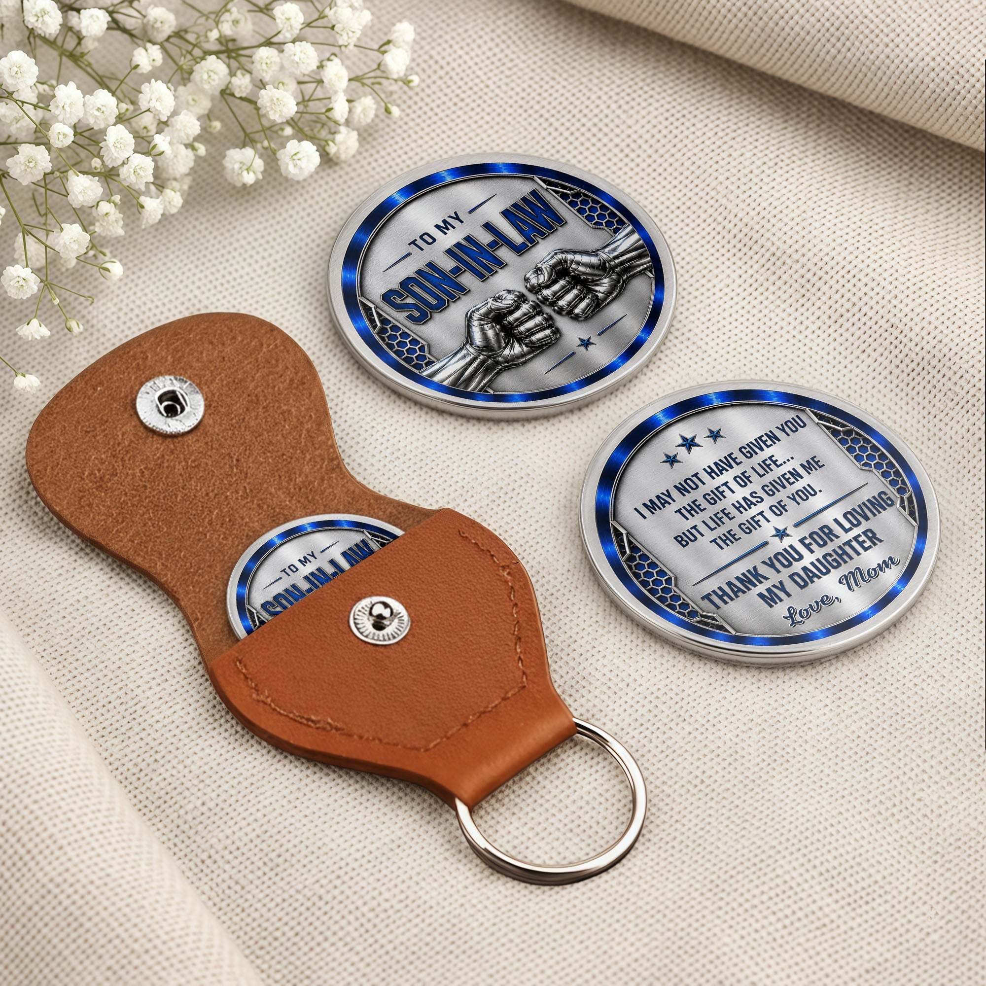 Personalized Pocket Hug Custom Message Gift for Son-In-Law Pocket Hug GradoCreations