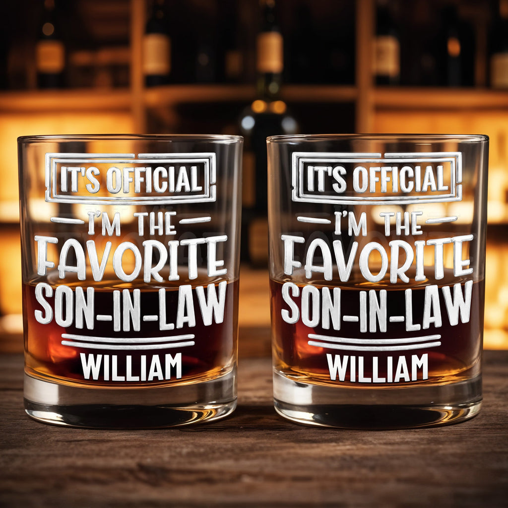 Personalized Custom Whiskey Glass Gift for Son-In-Law Birthday Whiskey Glass GradoCreations
