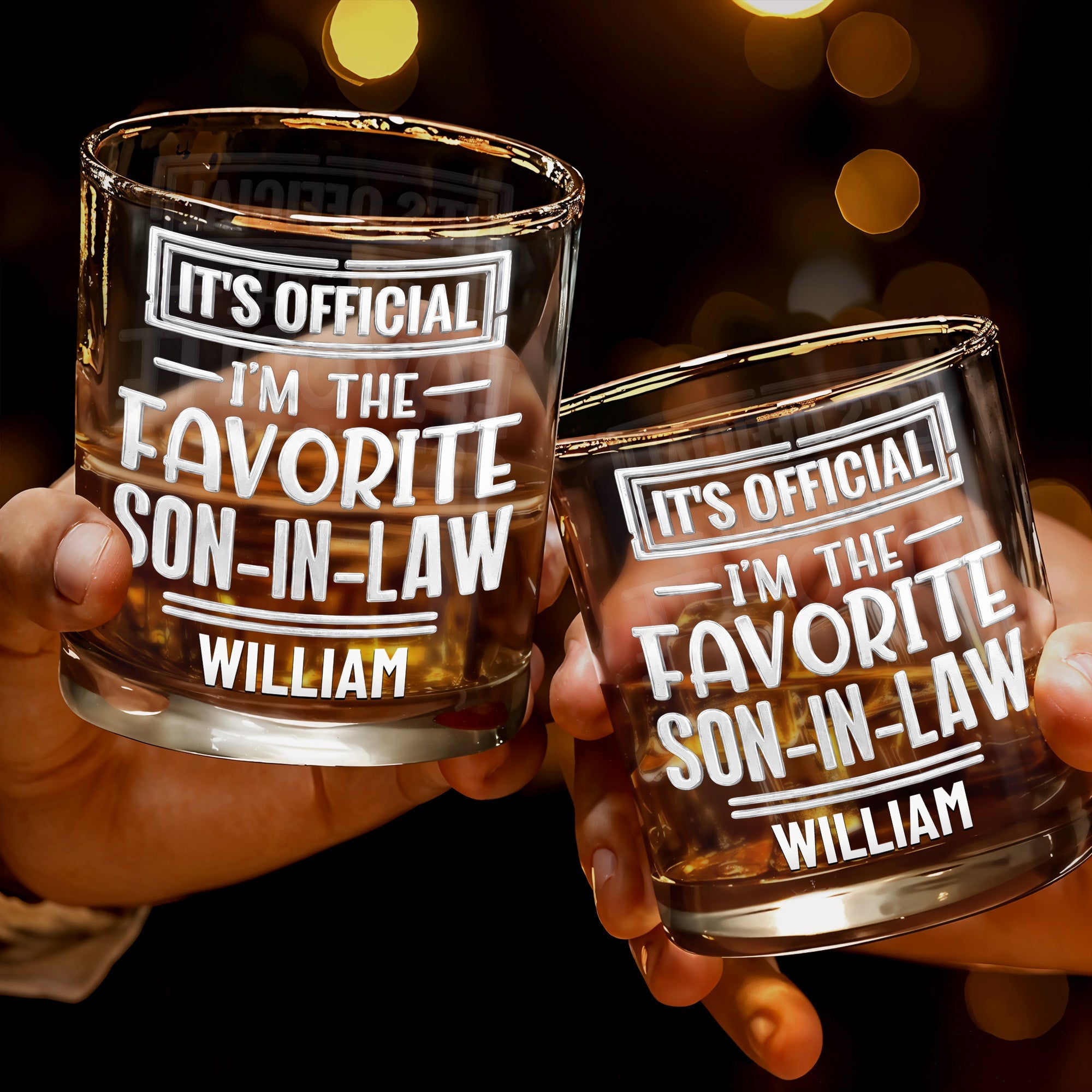 Personalized Custom Whiskey Glass Gift for Son-In-Law Birthday Whiskey Glass GradoCreations