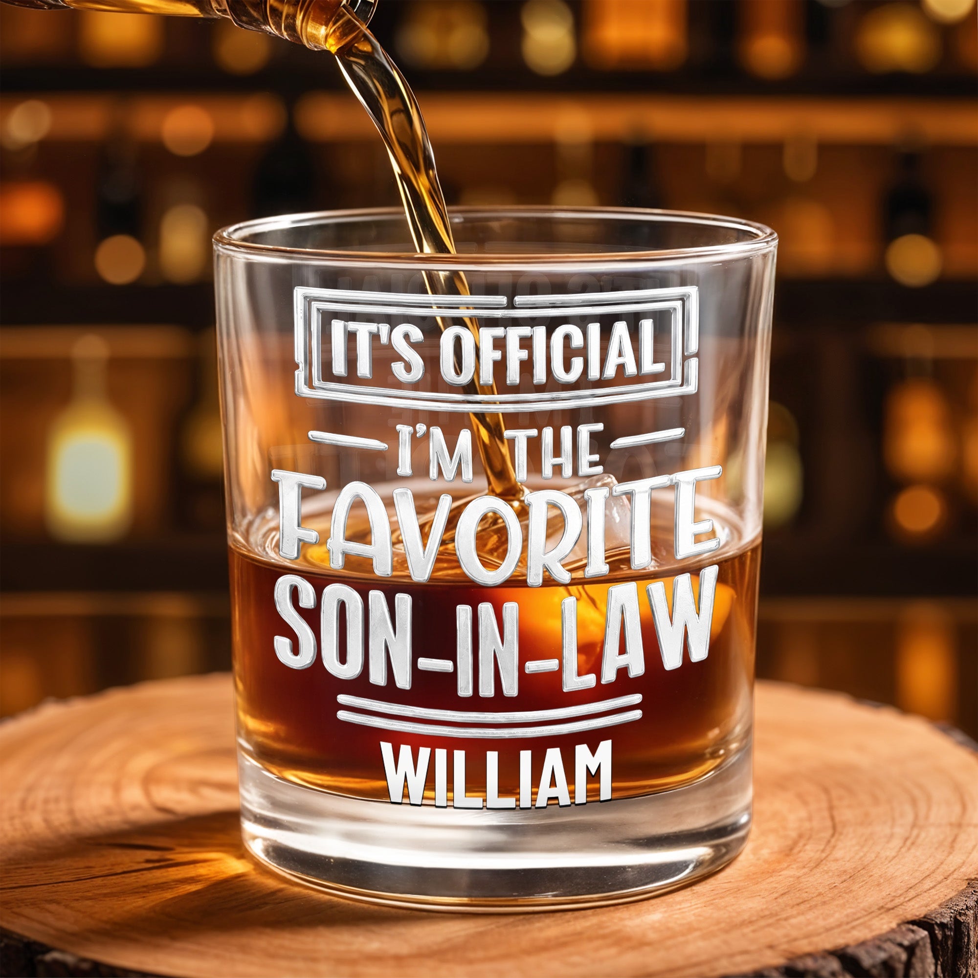 Personalized Custom Whiskey Glass Gift for Son-In-Law Birthday Whiskey Glass GradoCreations